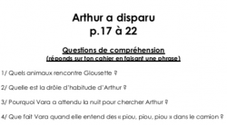 Arthur a disparu (Lavande et Serpolet CE2) (questions)