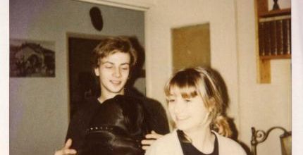 Hervé et son chien avec sa soeur Béatrice 