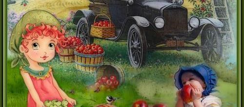  La cueillette des pommes .