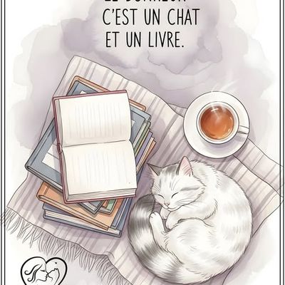 Un chat et un livre