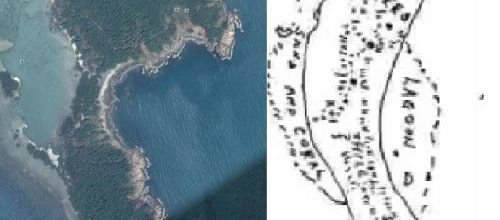 île au trésor de la carte N°2 de KIDD est KO  MAT LANG.(Photo Google Earth) (Albert Fagioli)