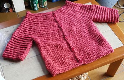 EB - Un gilet à manches courtes, au crochet...