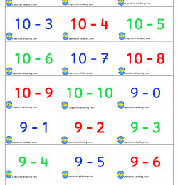 La soustraction - jeu de cartes