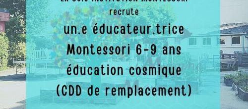 CDD de remplacement - éducateur.trice éducation cosmique 6-9 ans