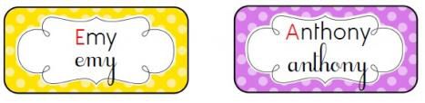 Etiquettes tables