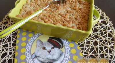 Crumble pomme rhubarbe et flocons d'avoine