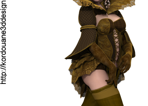 Tube de femme fantasy en costume marron