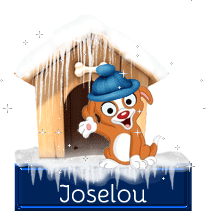 657 - Chien neige - signature, hiver, neige, blinkie, gif animé