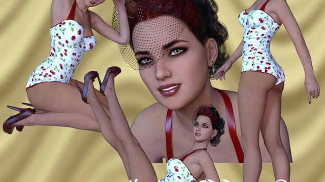 Cerisette (tube femme pinup-png)