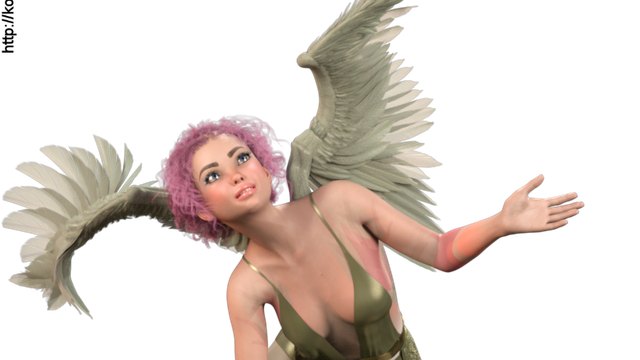 Tube de femme ange (render-image)