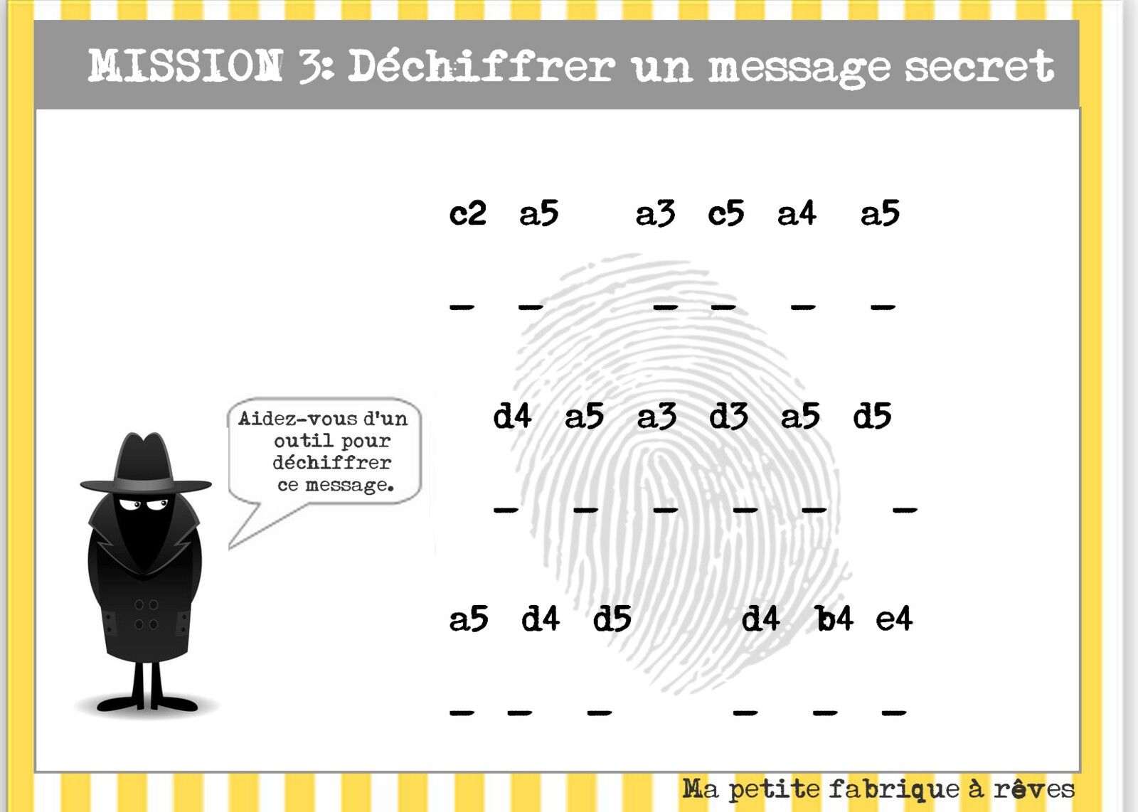 Anniversaire espion gratuit à imprimer les énigmes