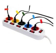 Rallonge multiprises multicolore avec repères