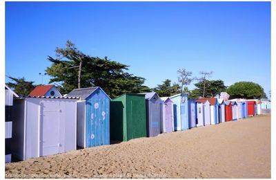 Cabines de plage à Oléron 