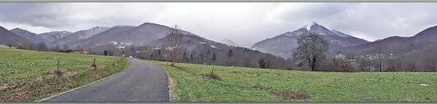 Au retour du marché d'Aspet, paysage vu depuis le plateau de Hournech - Milhas - 31