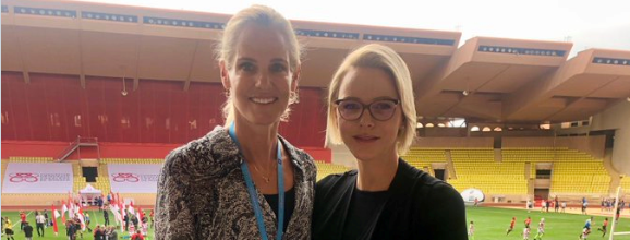 photo de Dara Torres avec la princesse Charlene