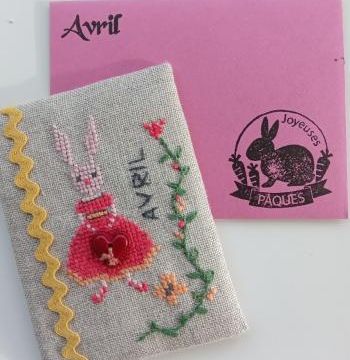 ATC brodée "En avril"