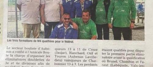 Éliminatoire boule du secteur d''Aubenas 