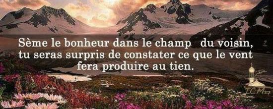 Sème le bonheur dans le champ du voisin