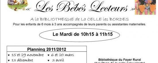 Bébés Lecteurs dates 2011-2012 à LCLB