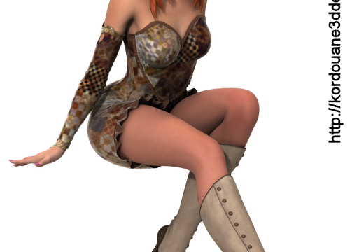 Tube fille manga en velours marron
