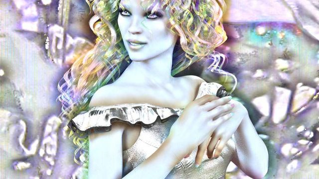 Portrait de femme arc en ciel (DazStudio + Postwork)