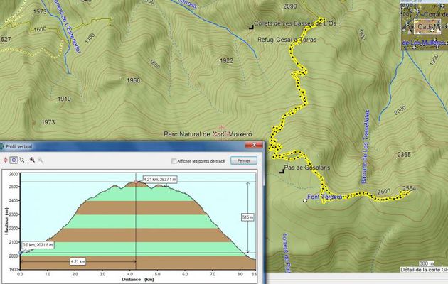 Fichier GPS randonnée Refugi de Prat d'Aguilò --> Pas dels Gosolans --> Comabona (2554 m) - Parc Naturel de Cadi Moixerò - Catalogne - Espagne