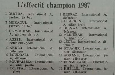 1986-1987 MCA Messieurs Champion d'Algérie 