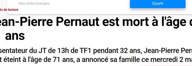 Jean Pierre Pernaut est décédé