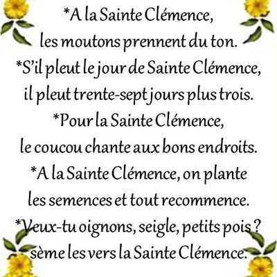 Dictons et Fête du jour Clémence + grille prénom  !