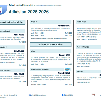ALF - PLANNING DES ACTIVITES 2025-2026