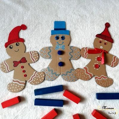 Idée bricolage noël : des bonhommes de pain d'épices en carton (Pinterest)