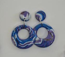 Petite mosaique de boucles d'oreilles en fimo....