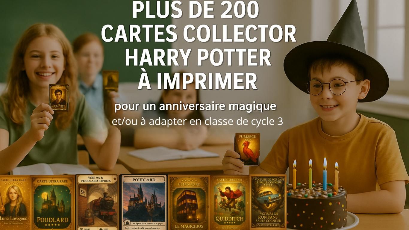 Cartes collector anniversaire Harry Potter à imprimer gratuitement