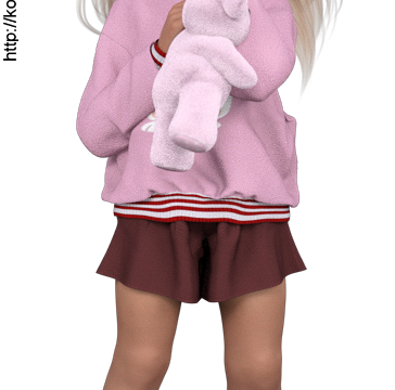 Tube fillette : Je suce mon pouce (render, poser, png)