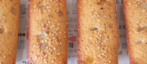 Financiers aux graines de sésame & oranges confites