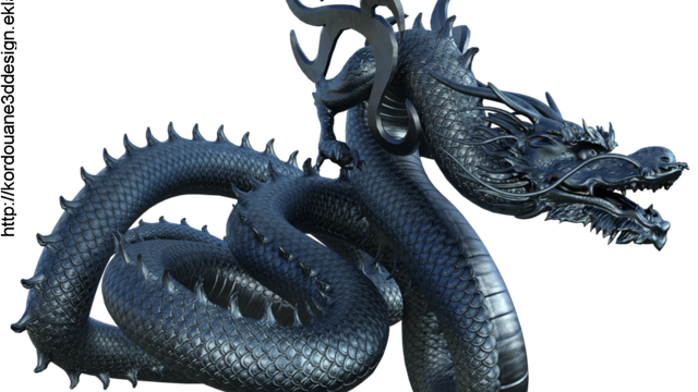 Tube de dragon bleu (render-image)