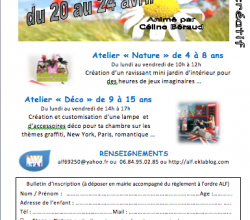 Stage créatif de Printemps - atelier NATURE et DECO du 20 au 24 avril