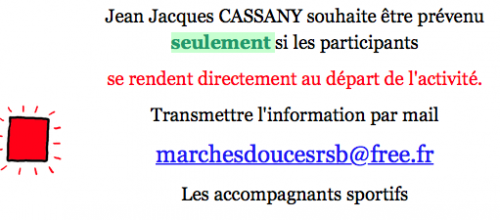Marche douce de vendredi 15/03