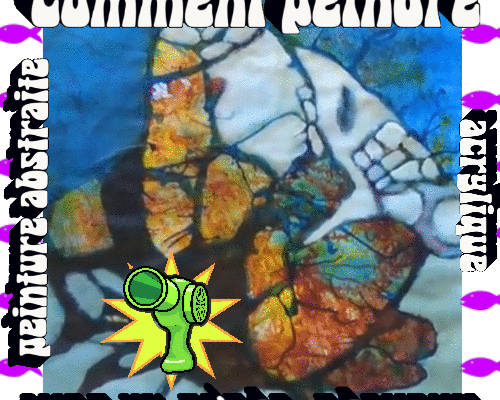 Dessin et peinture - vidéo 4350 : Comment peindre avec un sèche-cheveux, pour réaliser une peinture abstraite ? - acrylique.