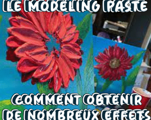 Dessin et peinture - vidéo 4199 : Comment obtenir une multitude d'effets avec "le modeling paste" ou pâte à structurer (peinture abstraite) ? -  acrylique.