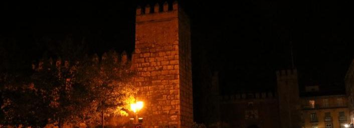 L'Alcázar de Séville : Porte du Lion, façade du Palais Mudéjar et le Salon de l'Amiral 