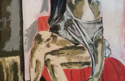 Delphine - Peinture acrylique - couteau et pinceaux