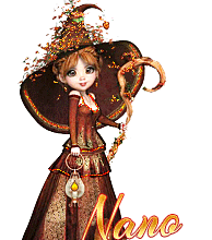 641 - Jolie sorcière - Halloween, gif animé, blinkie, signature