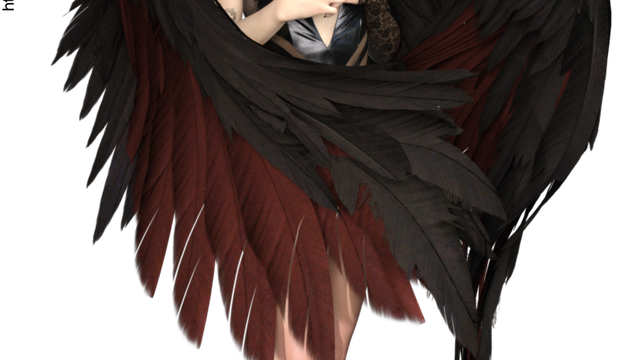 Image de femme ange gothique (tube-render)