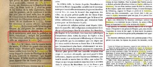 Evacuation du trésor du Chapitre de la Cathédrale de Strasbourg en 1584 par les chanoines du Chapitre de la Cathédrale.(3 livres d'archives)