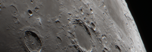 Le croissant de Lune exploré en détails au Celestron 6