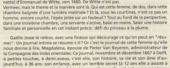 Article paru dans le Bulletin des lettres, janvier 2011