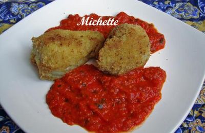 Fenouil pané et sa purée de tomate au basilic
