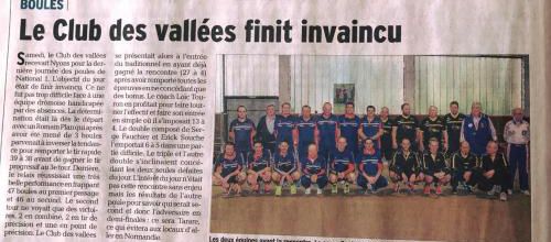 Le Club des Vallées invincible en poule