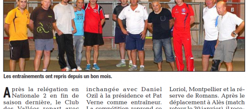 La Reprise pour le Club des Vallées